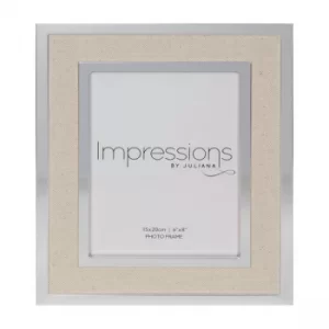 image of 6" x 8" IMPRESSIONS Silver Finish Frame with Canvas Border