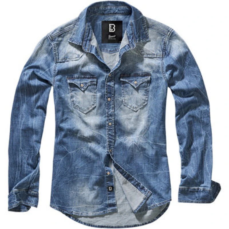 Image of Brandit Riley Denim Shirt Jeans Shirt blue XXL Men