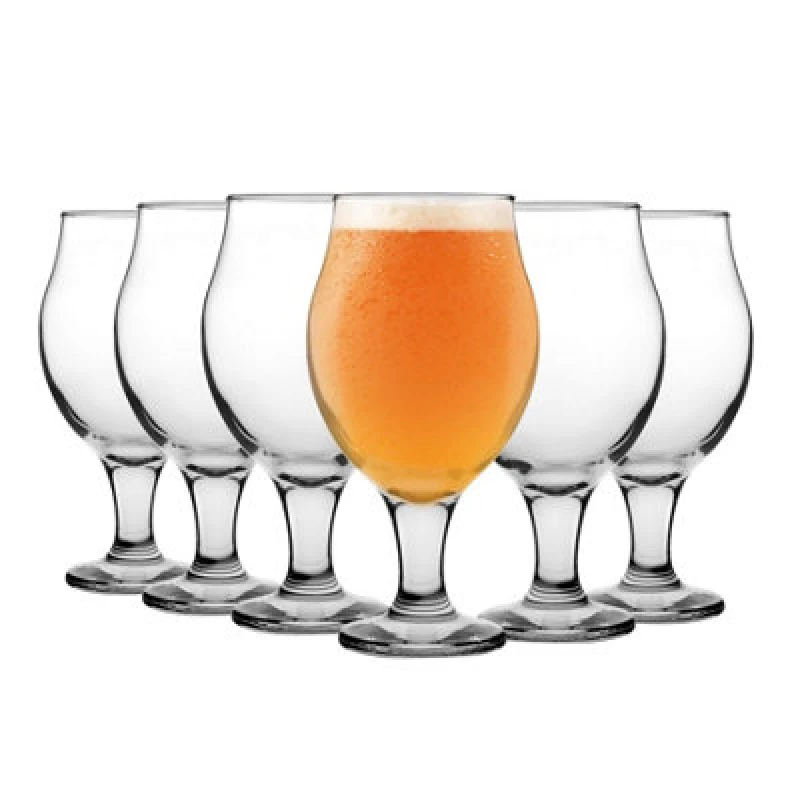 Image of LAV Angelina Tulip Beer Glasses - 570ml - Clear - Pack of 6 Clear unisex