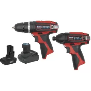 image of CP1200COMBO6 SV12 Series 2 x 12V Cordless Power Tool Combo Kit - Sealey