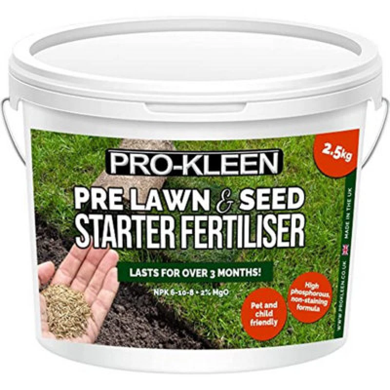 Image of Pro-Kleen Pre Lawn & Seed Starter Fertiliser - Phosphorus Rich Formula With Nitrogen, Potassium & Magnesium Oxide 2.5Kg