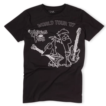 Image of Cakeworthy Phineas And Ferb World Tour T-Shirt - L