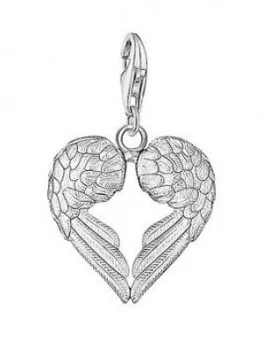 Thomas Sabo Sterling Silver Charm Club Angel Wings Heart Charm, One Colour, Women