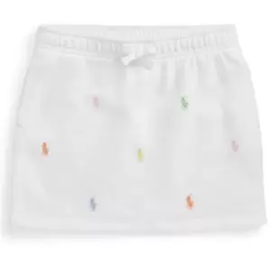 image of Polo Ralph Lauren Girls Embroidered Mini Skirt - White