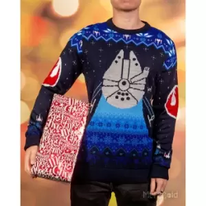 image of Star Wars Millennium Falcon Christmas Jumper - L