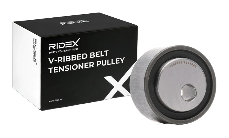 Image of RIDEX 310T0064 Tensioner Pulley Metal Tensioner Pulley,v-ribbed belt (310)