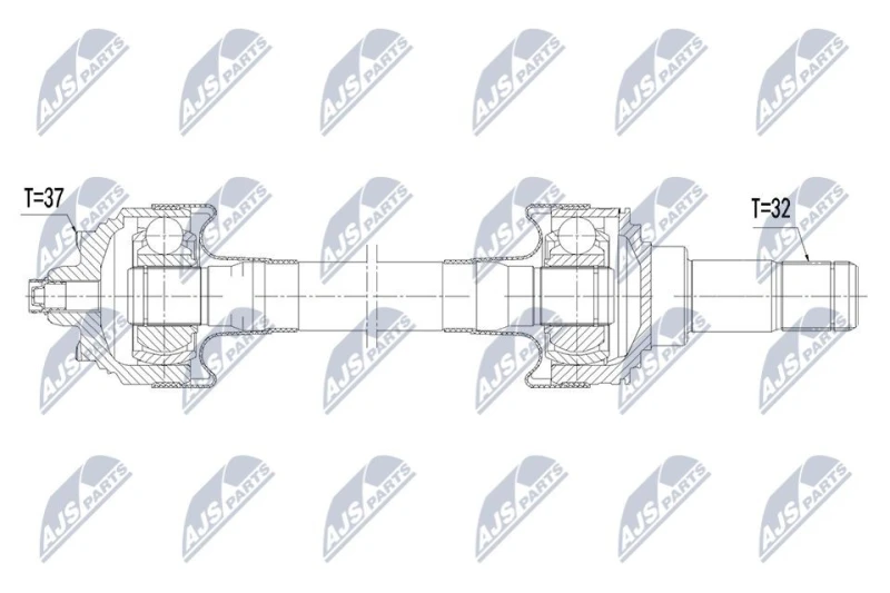 Image of NTY NPW-BM-248 Drive shaft Automatic Transmission, Rear Axle Right Drive Shaft (13)