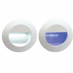Image of KnightsBridge IP54 Round LED Recessed Stair and Wall Guide Light - Blue