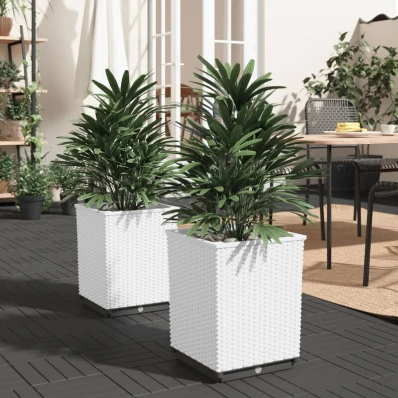 Image of VIDAXL Planters 2 pcs White 30x30x37cm Polypropylene vidaXL 8720845772659