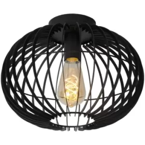 Image of Lucide REDA - Flush Ceiling Light - Ø32cm - 1xE27 - Black