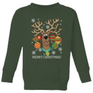 Image of Scooby Doo Kids Christmas Sweatshirt - Forest Green - 11-12 Years