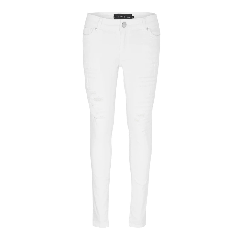 Image of Criminal Damage Mens Camden Slim Fit Jeans White male 28W R