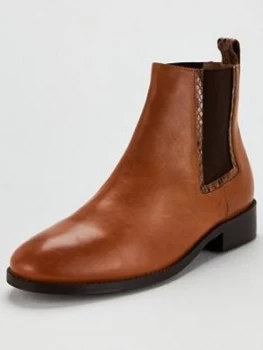 Image of OFFICE Acorn Contrast Elastic Ankle Boots - Tan, Size 5, Women