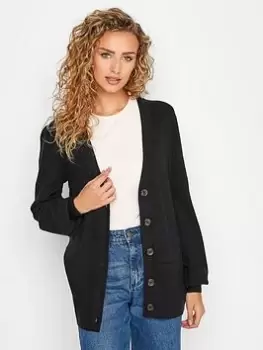 Image of Long Tall Sally Black V Neck Cardigan, Black, Size 14-16, Women