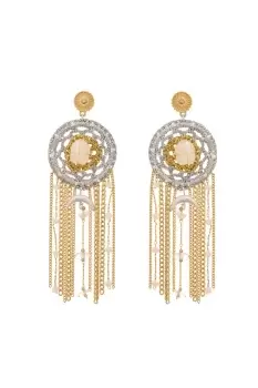 Image of Gold 'Dreamcatcher' Crochet Earrings