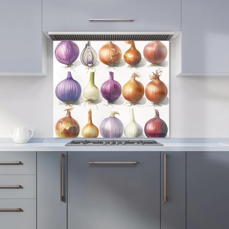 Image of Warren Reed - Designer Onion Spectrum: Nature's Palette Kitchen Splashback Size: 600mm x 750mm Multicolor Unisex 600mm x 750mm