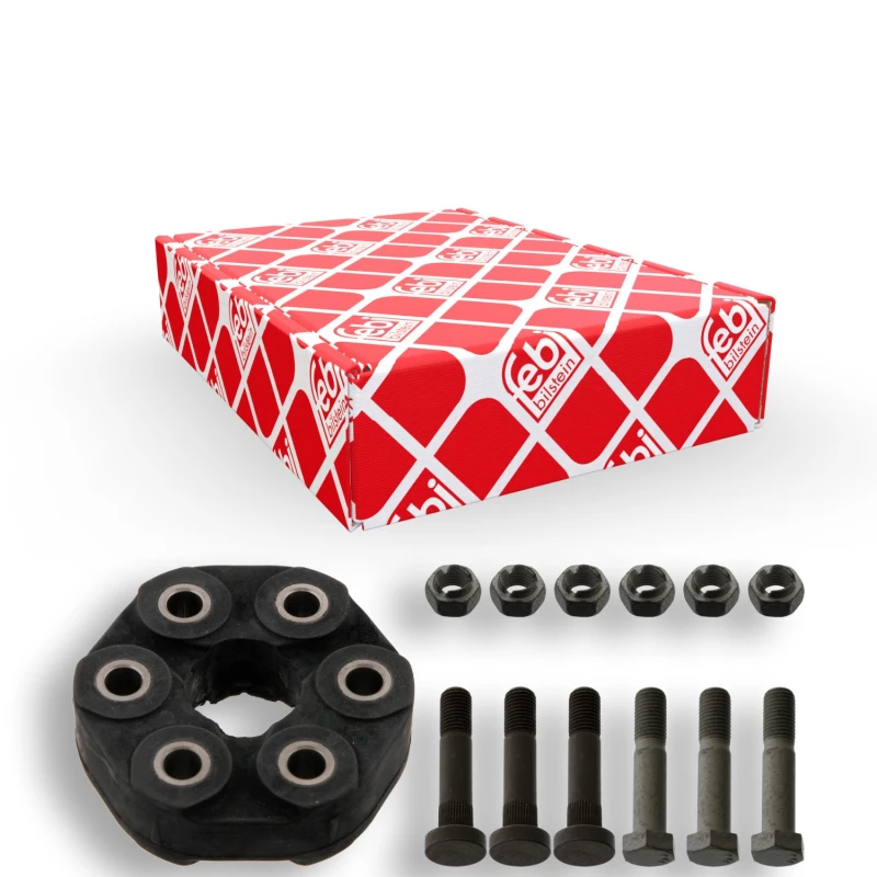Image of FEBI BILSTEIN 43487 Drive Shaft Coupler with bolts/screws, with nuts, Ø: 110mm, Bolt Hole Circle Ø: 78mm Elastomer Joint,propeller shaft (1427)