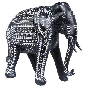 image of Aztec African Elephant Black Ornament