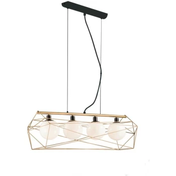 Image of Fan Europe Lighting - Fan Europe Abraxas - Bar Globe Cage Ceiling Pendant, Black, Gold, E27