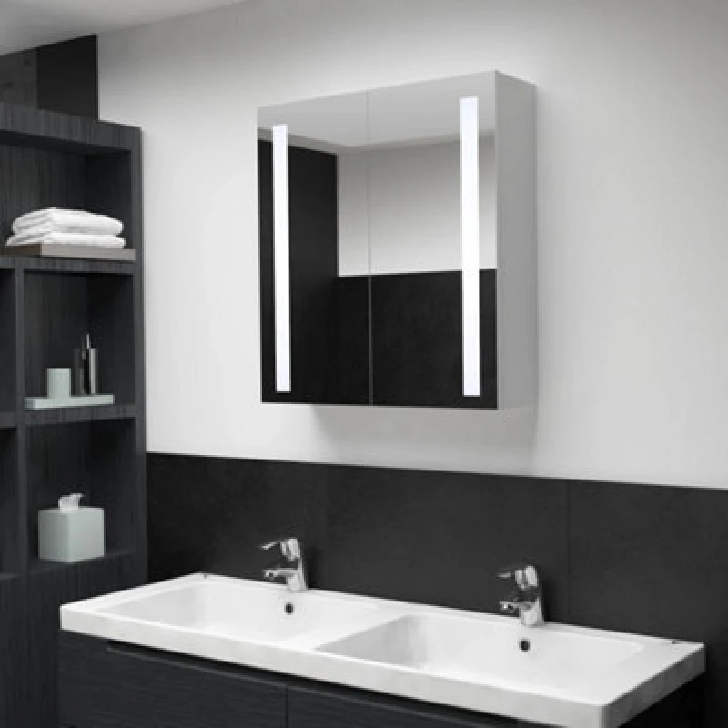Image of LED Bathroom Mirror Cabinet 60x14x62 cm