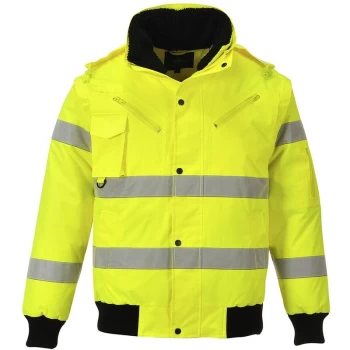 Image of Portwest - C467YERL - sz L Hi-Vis 3-in-1 Bomber Jacket - Yellow