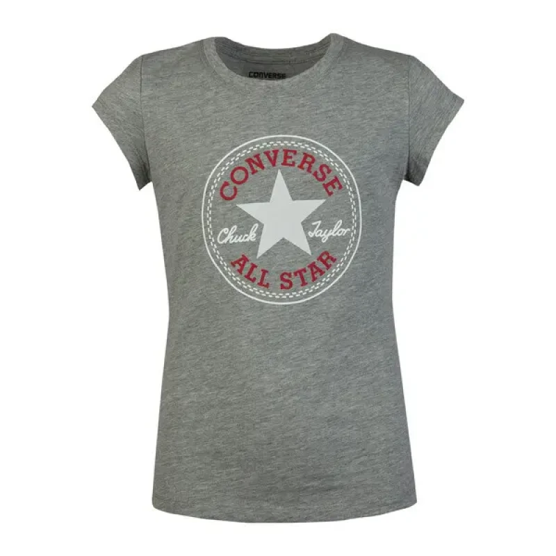 Image of Converse Girl's T-Shirt Converse Chuck Patch Gris Female 13/15 ans