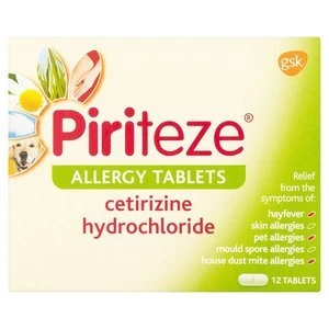 image of Piriteze Hayfever and Allergy Cetirizine Tablets 12s