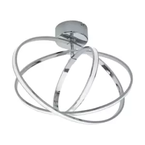 Image of Flush Ceiling Light Colour Chrome Shade White Plastic Bulb LED 1x12W 1x14W 1x9W