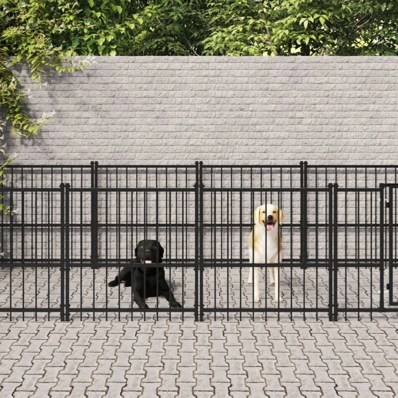 Image of VIDAXL Outdoor Dog Kennel Steel 9.38 m² Vidaxl 8720287215677