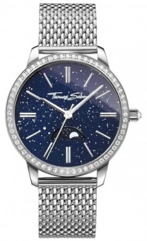 Image of Thomas Sabo Womens Glam And Soul Moonphase Silver Mesh Watch