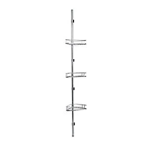 Image of Croydex Rust Free Triple Corner Chrome Storage Basket - 270mm