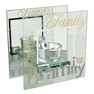 image of Celebrations Mirrored Glass Family Tealight Holder