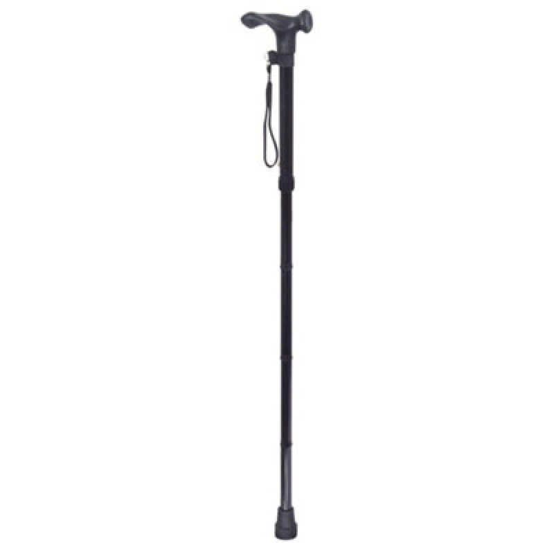 Image of Loops Collapsible Telescopic Right Handed Ergonomic Walking Stick - 5 Height Settings Multi