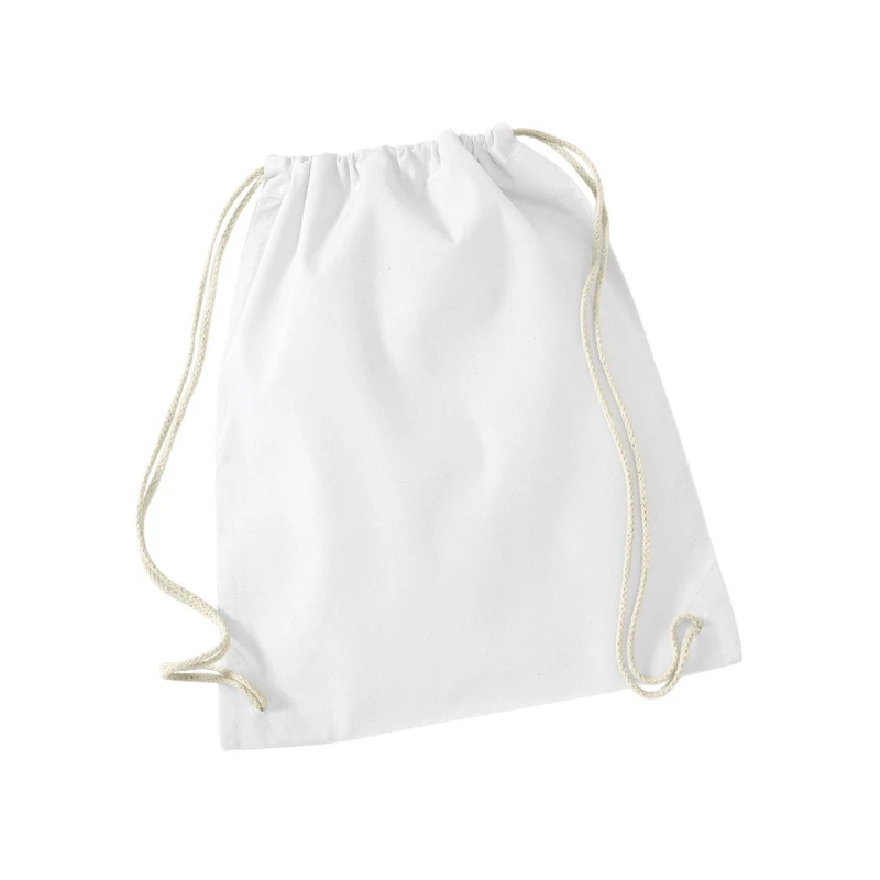 Image of Westford Mill Mens Cotton Drawstring Bag in White White Male
