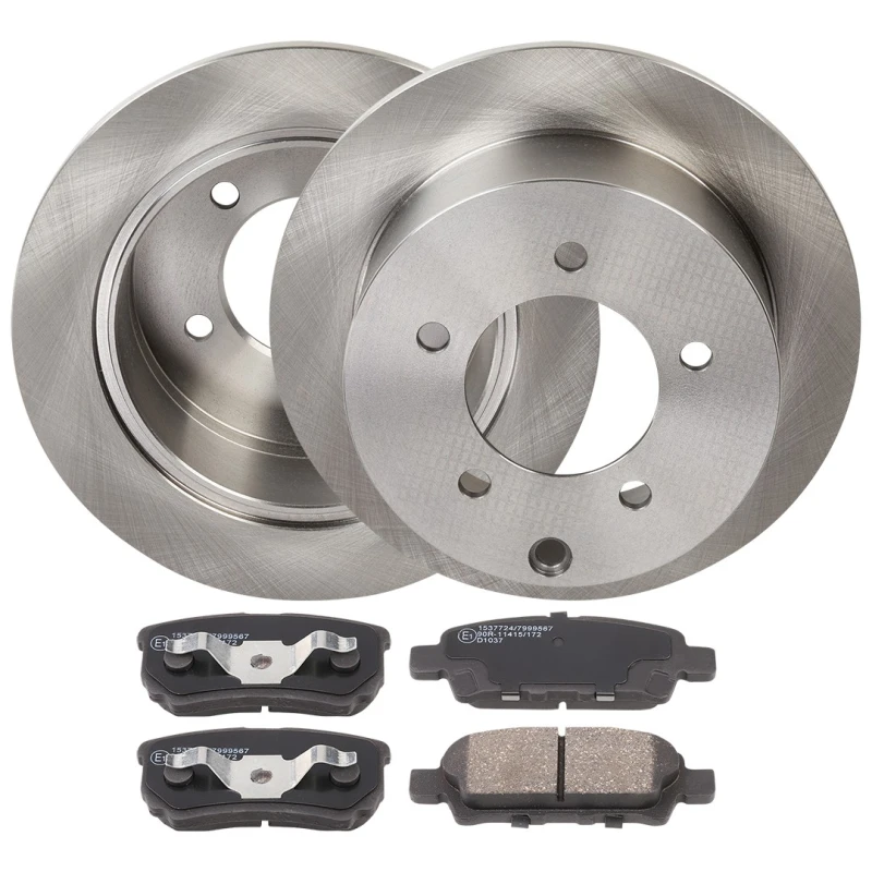 Image of RIDEX 3405B1838 Brake disc and pads set Rear Axle, Brake Disc Type: Solid, with acoustic wear warning Brake Set,disc brakes (3405)