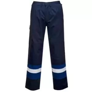 Image of Portwest FR56NRRS - sz S Bizflame Plus Trouser - Navy/Royal Regular - Navy/Royal
