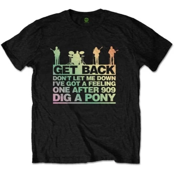 Image of The Beatles - Get Back Gradient Unisex Large T-Shirt - Black