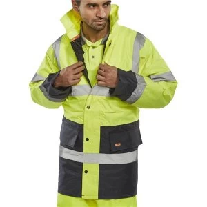 Image of BSeen Hi Vis Heavyweight Two Tone Traffic Jacket 2XL YellowNavy Ref