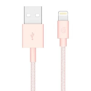 image of Griffin Charge/Sync Braided Cable with Lightning Connector 1M - Rose Gold