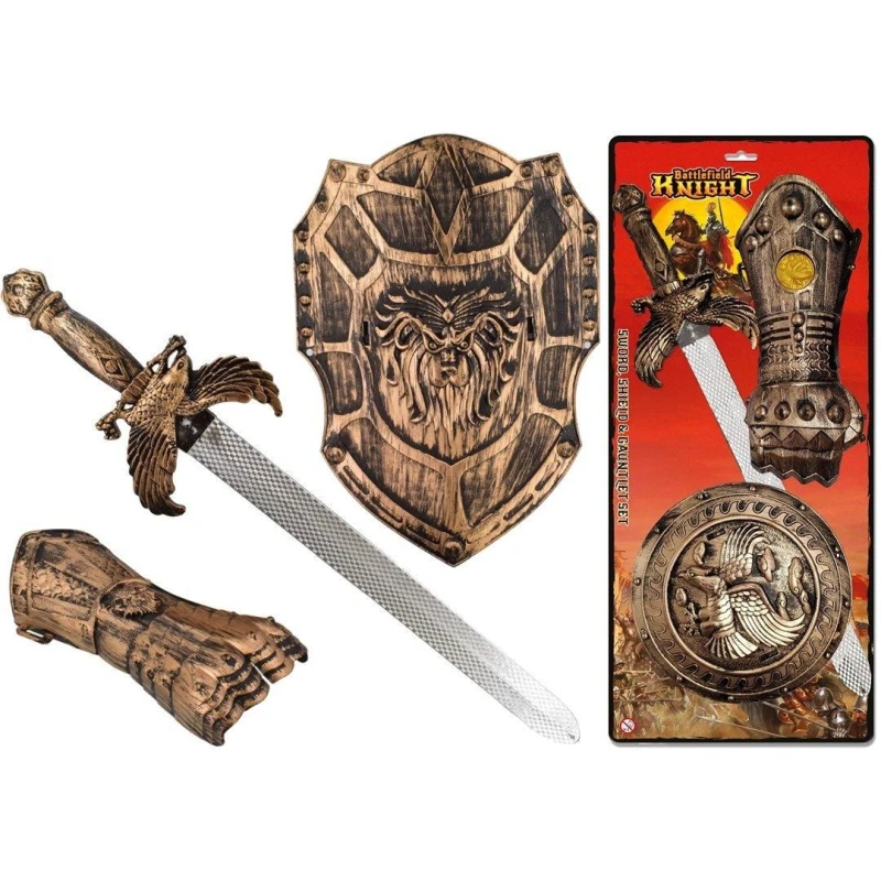 Image of Kandy Toys Battlefield Knight Sword Shield & Gauntlet Set Multi