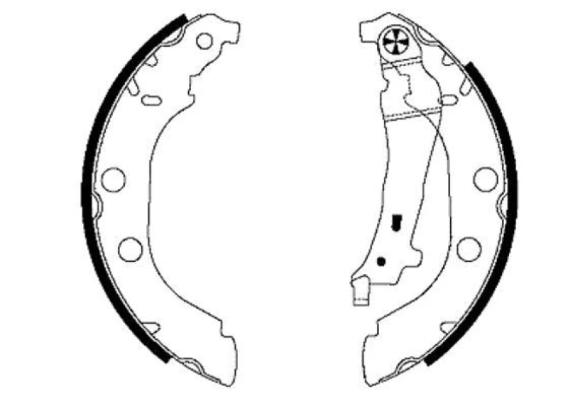 Image of HELLA Brake Shoe Set HELLA 8DB 355 001-801
