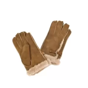 image of Eastern Counties Leather Womens/Ladies Buckle Detail Sheepskin Gloves (S) (Tan)