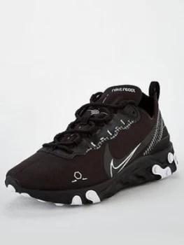 Image of Nike React Element 55 - Black/White, Size 11, Men