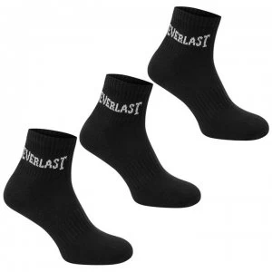 Image of Everlast Quarter Socks 3 Pack Childrens - Black