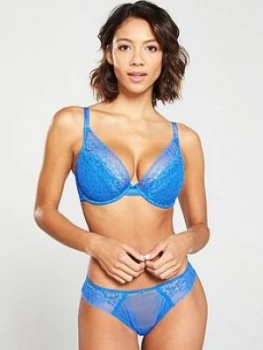 Image of Cleo by Panache Everly High Apex Plunge Bra - Electric Blue, Electric Blue, Size 30F, Women