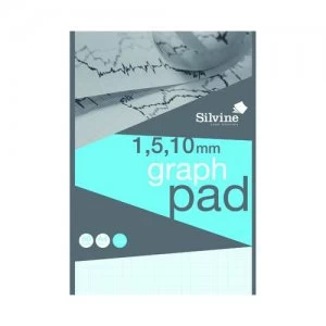 Image of Silvine Graph Pad 1,5,10mm 50 Sheets A4 A4GP1510