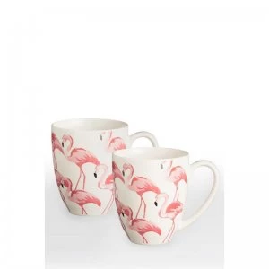 image of Pink Flamingo Mugs Set of 2 - Price and Kensington