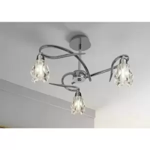 Image of Ceiling light Amel E14 3 polished chrome bulbs