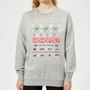 Image of Monopoly Womens Christmas Sweatshirt - Grey - M
