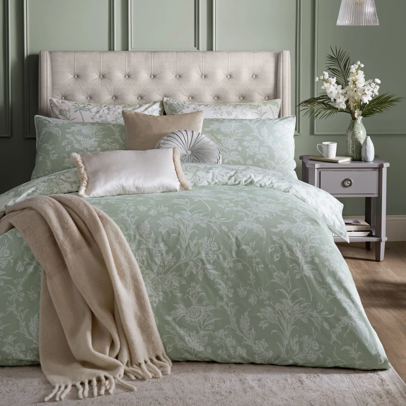 Image of Laura Ashley Lloyd Duvet Cover Bedding Set Sage